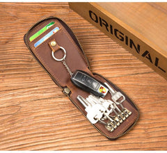 Brown Leather Mens Small Car Key Wallet Key Holders Car Key Holder For Men - imessengerbags