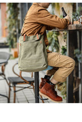 men with tote bags Green Mens Canvas Tote Tote bag On Shoulder Mens Canvas Work Tote Bags for Men