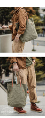 mens tote bag for work Green Mens Canvas Tote Tote bag On Shoulder Mens Canvas Work Tote Bags for Men