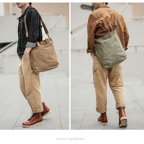 men's tote bag for work Green Mens Canvas Tote Tote bag On Shoulder Mens Canvas Work Tote Bags for Men