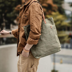 men totes Green Mens Canvas Tote Tote bag On Shoulder Mens Canvas Work Tote Bags for Men