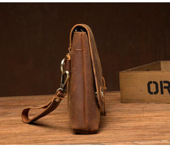 Brown Vintage Mens long Wallet Large Wristlet Wallet Cool Clutch Wallet Envelope Wallet for Men - imessengerbags