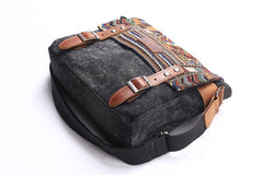 Gray Waxed Canvas Country Style Mens 11'' Side Bag Courier Bag Shoulder Bag Small Messenger Bag for Men - imessengerbags