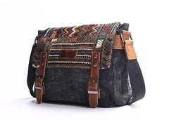 Gray Waxed Canvas Country Style Mens 11'' Side Bag Courier Bag Shoulder Bag Small Messenger Bag for Men - imessengerbags