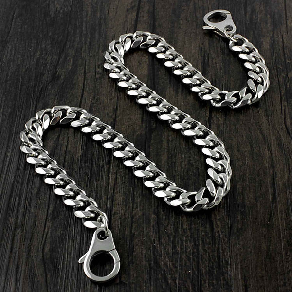 Badass Silver Mens Long Biker Wallet Chain Wallet Chain Pants Chain For Men - imessengerbags