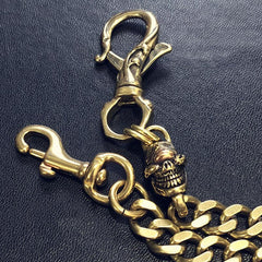 Badass Gold Skull Mens Wallet Chain Biker Wallet Chain 18‘â€?Pants Chain For Men - imessengerbags