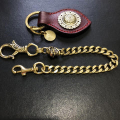 Badass Gold Skull Mens Wallet Chain Biker Wallet Chain 18‘â€?Pants Chain For Men - imessengerbags