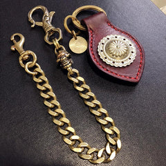 Badass Gold Skull Mens Wallet Chain Biker Wallet Chain 18‘â€?Pants Chain For Men - imessengerbags