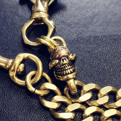 Badass Gold Skull Mens Wallet Chain Biker Wallet Chain 18‘â€?Pants Chain For Men - imessengerbags