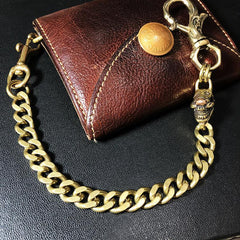 Badass Gold Skull Mens Wallet Chain Biker Wallet Chain 18‘â€?Pants Chain For Men - imessengerbags