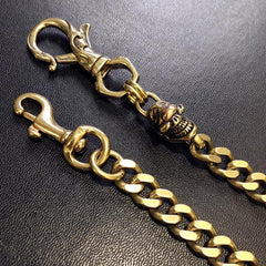 Badass Gold Skull Mens Wallet Chain Biker Wallet Chain 18‘â€?Pants Chain For Men - imessengerbags