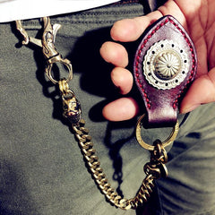 Badass Gold Skull Mens Wallet Chain Biker Wallet Chain 18‘â€?Pants Chain For Men - imessengerbags