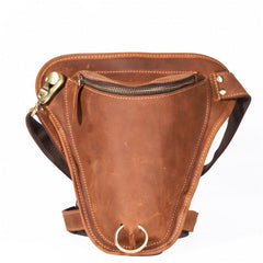 Cool Brown Leather Men's Belt Pouch Belt Bag Drop Leg Bag Waist Bag For Men - imessengerbags