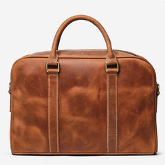 Vintage Brown  Leather Men's Professional Briefcase 14inch Computer Briefcase Handbag For Men - imessengerbags