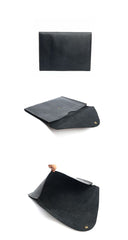 Vintage Business Leather Mens Black Envelope Bag Document Purse Brown Clutch For Men