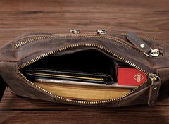 COOL Dark Brown LEATHER MENS FANNY PACK BUMBAG WAIST BAG FOR MEN - imessengerbags