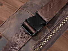 COOL Dark Brown LEATHER MENS FANNY PACK BUMBAG WAIST BAG FOR MEN - imessengerbags