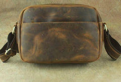 COOL Vintage Brown LEATHER MENS Small Side Bag Messenger Bag for Men - imessengerbags