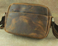 COOL Vintage Brown LEATHER MENS Small Side Bag Messenger Bag for Men - imessengerbags
