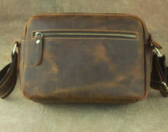 COOL Vintage Brown LEATHER MENS Small Side Bag Messenger Bag for Men - imessengerbags