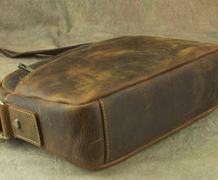 COOL Vintage Brown LEATHER MENS Small Side Bag Messenger Bag for Men - imessengerbags