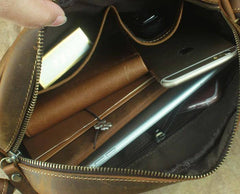 COOL Vintage Brown LEATHER MENS Small Side Bag Messenger Bag for Men - imessengerbags