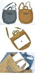 Vintage Canvas Mens Womens Yellow Denim Bag Shoulder Tote Bag Messenger Bag Blue HandBag For Men and Women - imessengerbags