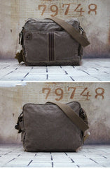 Vintage Canvas Black Mens Small Postman Bag Green Canvas Messenger Bags Small Courier Bag For Men