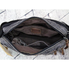 Vintage Canvas Black Mens Small Postman Bag Green Canvas Messenger Bags Small Courier Bag For Men