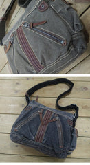 Canvas Black Mens 10 inches Small Postman Bag Messenger Bag Green Canvas Courier Bags For Men - imessengerbags