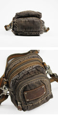 Canvas Black Mens Small Vertical Postman Bag Belt Pouch Messenger Bags Belt Bag For Men - imessengerbags