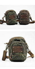 Canvas Black Mens Small Vertical Postman Bag Belt Pouch Messenger Bags Belt Bag For Men - imessengerbags