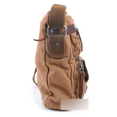 Canvas Black Mens Vertical Postman Bags Canvas Messenger Bags Khaki Courier Bag For Men