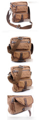 Canvas Black Mens Vertical Postman Bags Canvas Messenger Bags Khaki Courier Bag For Men