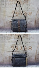 Fashion Canvas Black Mens Small Postman Bag Canvas Messenger Bags Courier Bag For Men