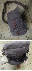 Canvas Black Mens 8 inches Small Vertical Postman Bag Canvas Messenger Bags Courier Bag For Men - imessengerbags