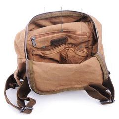 Canvas Dark Blue Mens Hiking Backpack School Backpack Green College Backpack For Men - imessengerbags