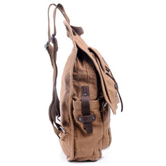 Canvas Black Mens Hiking Backpack Large Khaki School Backpack Canvas Travel Backpack For Men - imessengerbags