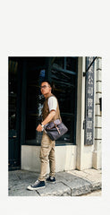 Fashion Canvas Mens Side Bag Canvas Messenger Bags Canvas Satchel Courier Bag for Men - imessengerbags