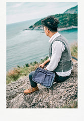 Canvas Cool Mens Small Square Side Bag Canvas Messenger Bags Canvas Travel Courier Bags for Men - imessengerbags