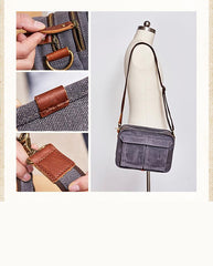 Canvas Cool Mens Small Square Side Bag Canvas Messenger Bags Canvas Travel Courier Bags for Men - imessengerbags
