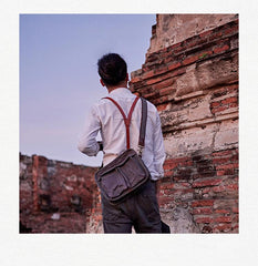 Canvas Cool Mens Small Square Side Bag Canvas Messenger Bags Canvas Travel Courier Bags for Men - imessengerbags
