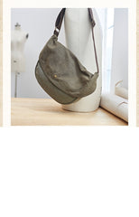 Canvas Mens Small Side Bags Green Canvas Saddle Messenger Bags Canvas Courier Bag for Men - imessengerbags