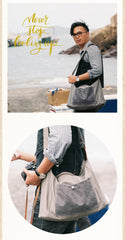 Canvas Mens 14 inches Side Bag Canvas Messenger Bags Canvas Travel Large Courier Bags for Men - imessengerbags