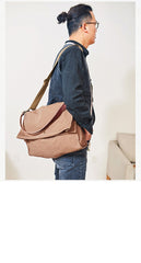 Canvas Mens 14 inches Side Bags Canvas Satchel Messenger Bags Canvas Travel Courier Bag for Men - imessengerbags