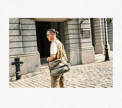 Canvas Mens 14 inches Side Bags Canvas Satchel Messenger Bags Canvas Travel Courier Bag for Men - imessengerbags
