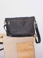 Cool Mens Black Leather Courier Bags Side Bags Leather Messenger Bags Postman Bag for Men - imessengerbags