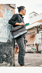 Cool Mens Black Leather Courier Bags Side Bags Leather Messenger Bags Postman Bag for Men - imessengerbags