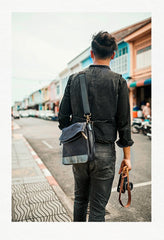Cool Mens Black Leather Courier Bags Side Bags Leather Messenger Bags Postman Bag for Men - imessengerbags