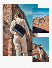 Cool Mens Black Leather Courier Bags Side Bags Leather Messenger Bags Postman Bag for Men - imessengerbags